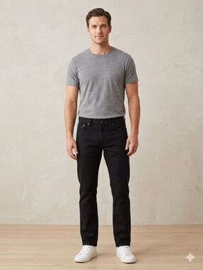 Levis 502 Mens Jeans Red Tag 33x30 Black Tapered Denim 2017 Actual W 34 L 28.5